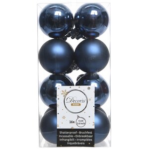 Набор пластиковых шаров Синий Бархат 4 см, 16 шт, mix Winter Deco фото 3