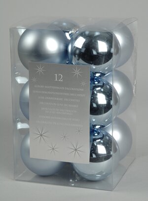Набор пластиковых матовых шаров 6 см голубой, 12 шт Kaemingk/Winter Deco фото 1