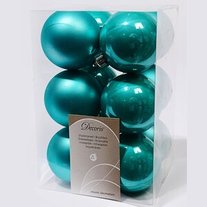 Набор пластиковых шаров Аквамарин 6 см, 12 шт, mix Kaemingk/Winter Deco фото 1