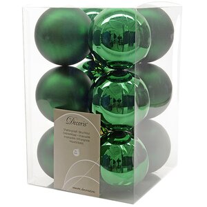 Набор пластиковых глянцевых шаров 6 см зеленый, 12 шт Kaemingk/Winter Deco фото 1