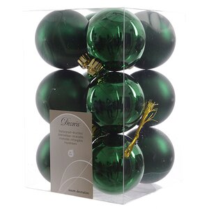 Набор пластиковых шаров Зеленый Классический 6 см, 12 шт, mix Kaemingk/Winter Deco фото 2