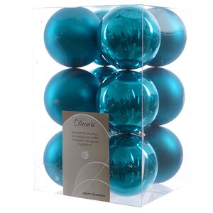 Набор пластиковых шаров Лазурный 6 см, 12 шт, mix Kaemingk/Winter Deco фото 1