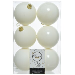 Набор пластиковых шаров Молочный 8 см, 6 шт, mix Winter Deco фото 1