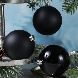 Набор пластиковых шаров Черный 10 см, 4 шт, mix, 2 сорт Kaemingk/Winter Deco фото 1