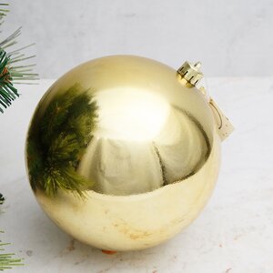 Пластиковый шар 14 см золотой глянцевый Winter Deco фото 1