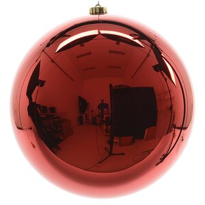 Пластиковый шар 20 см красный глянцевый Kaemingk/Winter Deco фото 1