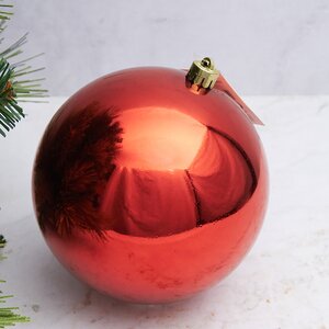 Пластиковый шар 14 см красный глянцевый Winter Deco фото 1