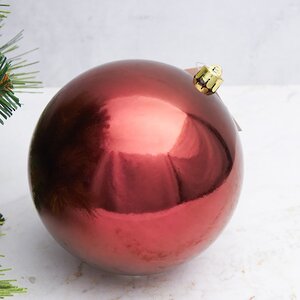 Пластиковый шар 14 см бордовый глянцевый Winter Deco фото 1