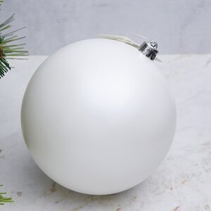 Пластиковый шар 14 см белый матовый Winter Deco фото 1