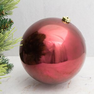 Пластиковый шар 20 см бордовый глянцевый Kaemingk/Winter Deco фото 1