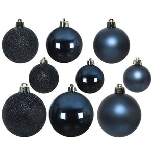 Набор пластиковых шаров Luminous - Синий Бархат, 4-6 см, 30 шт Winter Deco фото 5