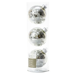 Набор стеклянных елочных шаров Совершенство 7 см серебряный, 3 шт Kaemingk фото 4
