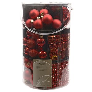 Набор игрушек на елку Красный Стиль, 100 предметов Kaemingk фото 2