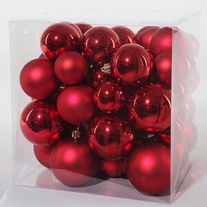Набор пластиковых шаров Красные искры 75 шт, mix Kaemingk фото 1