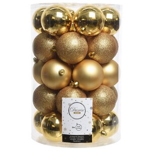 Набор пластиковых шаров Grande Collection - Золотой 8 см, 34 шт, mix Winter Deco фото 1
