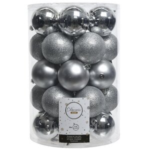 Набор пластиковых шаров Grande Collection - Серебряный 8 см, 34 шт, mix Winter Deco фото 1