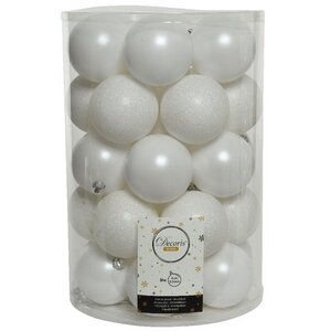 Набор пластиковых шаров Luminous - Белый, 8 см, 34 шт Winter Deco фото 3