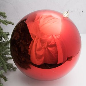 Пластиковый шар 40 см красный глянцевый Kaemingk фото 1