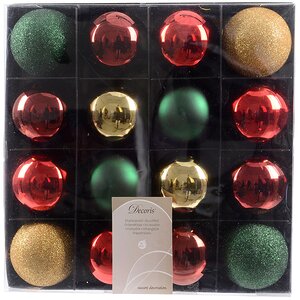 Коллекция пластиковых шаров Salute - Классика 6 см, 16 шт Kaemingk фото 1