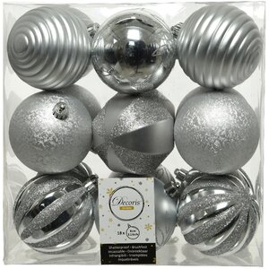 Набор пластиковых шаров Shiny Clouds: Silver 8 см, 18 шт Kaemingk фото 2