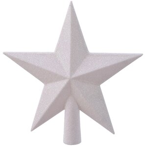 Верхушка Звезда 19 см белая перламутровая Kaemingk фото 1