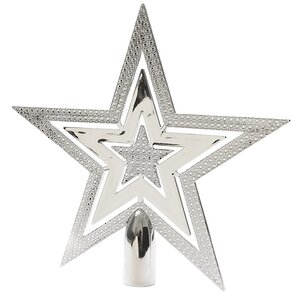 Верхушка Звезда 20 см серебряная Kaemingk фото 1