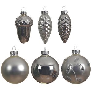 Набор стеклянных елочных игрушек Holiday Brilliance 6-7 см серебряный, 20 шт Kaemingk фото 2