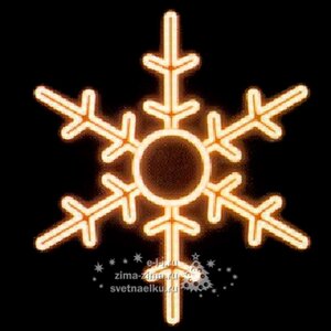 Украшение Снежинка Экспо, холодный белый LED дюралайт, 53 см IP44 Царь Елка фото 1