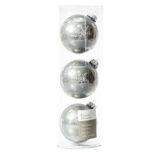 Набор стеклянных елочных шаров Совершенство 7 см серый шерстяной, 3 шт Kaemingk фото 2