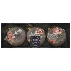 Набор стеклянных шаров Стефания Валуа 8 см, 3 шт Kaemingk фото 3