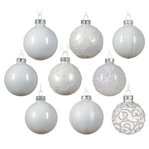 Набор стеклянных шаров Modellato - Белый 7 см, 13 шт Winter Deco фото 2