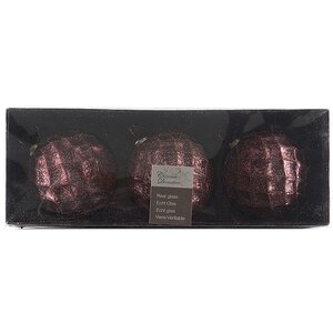 Набор винтажных елочных шаров Грани Красоты 8 см розовые, 3 шт, стекло Kaemingk фото 2