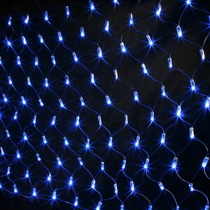 Гирлянда Сетка 2*1 м, 160 синих LED ламп, черный КАУЧУК, соединяемая, IP65 Экорост фото 1