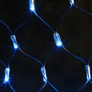 Гирлянда Сетка 2*1 м, 160 синих LED ламп, черный КАУЧУК, соединяемая, IP65 Экорост фото 2