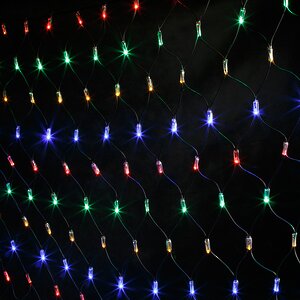 Гирлянда Сетка 2*2 м, 252 разноцветных LED ламп, черный КАУЧУК, соединяемая, IP65 Экорост фото 1