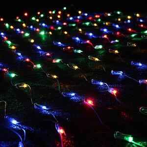 Гирлянда Сетка 2*2 м, 252 разноцветных LED ламп, черный КАУЧУК, соединяемая, IP65 Экорост фото 2