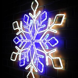 Снежинка-звезда из дюралайта, уличная, 80*69 см, бело-синий, IP65 Экорост фото 1