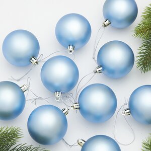 Набор пластиковых шаров Liberty 6 см, 10 шт, голубой матовый Winter Deco фото 2