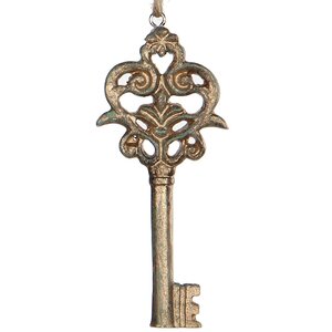 Елочная игрушка Старинный Ключ-1 10*5*1 см золотой с патиной, подвеска Edelman фото 1