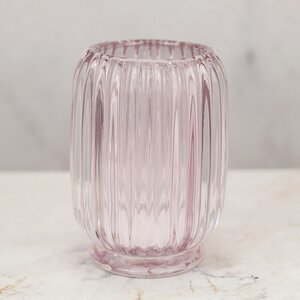 Стеклянная ваза Rozemari 12 см пудрово-розовая EDG фото 3