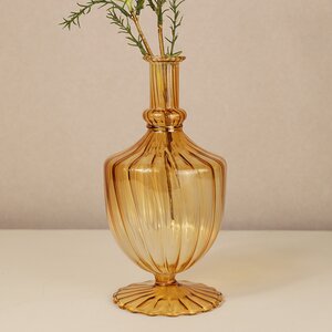 Стеклянная ваза-подсвечник Monofiore 20 см оранжевая EDG фото 2