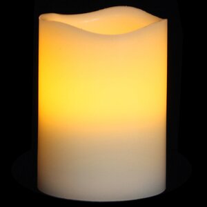 Светильник свеча восковая 10*7.5 см, бежевый, батарейка Edelman фото 1