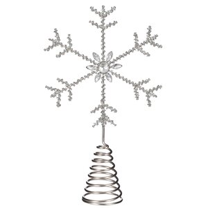 Елочная верхушка Снежинка Гатарро 28 см серебряная Edelman фото 1
