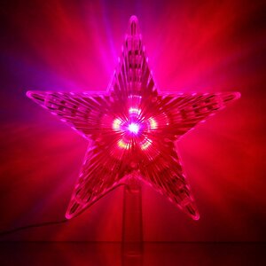 Светящаяся звезда на елку Праздничные Огни 22 см, 31 разноцветная LED лампа с мерцанием Serpantin фото 4