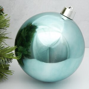 Пластиковый шар Sonder 25 см сине-зеленый глянцевый Winter Deco фото 1