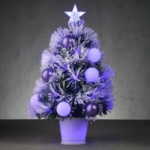 Оптоволоконная елка Purple Christmas 60 см, ПВХ, контроллер Edelman фото 1