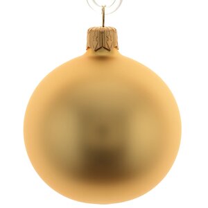 Стеклянный матовый елочный шар Royal Classic 15 см золотой Kaemingk фото 1