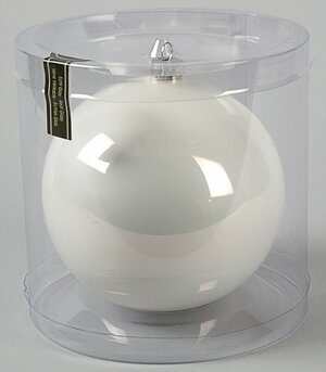 Стеклянный глянцевый елочный шар Royal Classic 15 см белый Kaemingk фото 2