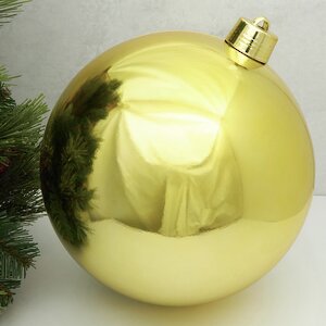 Пластиковый шар Sonder 30 см золотой глянцевый Winter Deco фото 1