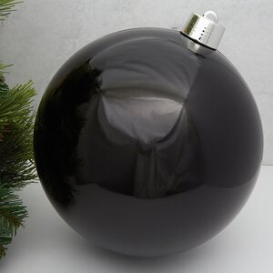Пластиковый шар Sonder 30 см черный глянцевый Winter Deco фото 1